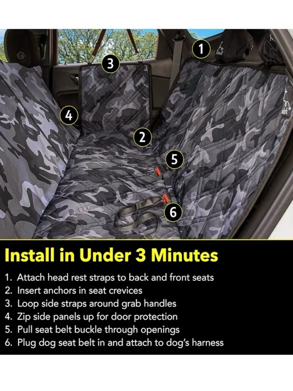 MEADOWLARK Dog Car Seat Cover with Mesh Window New In Package